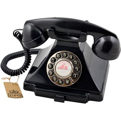 Téléphone rétro vintage GPO Carrington à boutons - Noir - Téléphone - Publicité Téléphone rétro vintage GPO Carrington à boutons - Noir - Téléphone - Publicité