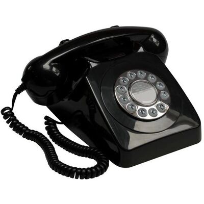 GPO Retro GPO746BLK 746 Telefone de mesa com botões - Preto - Telefone GPO Retro GPO746BLK 746 Telefone de mesa com botões - Preto - Telefone