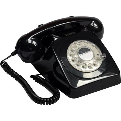 GPO Retro GPO746WIVR 746 Telefone rotativo preto - Analógico GPO Retro GPO746WIVR 746 Telefone rotativo preto - Analógico