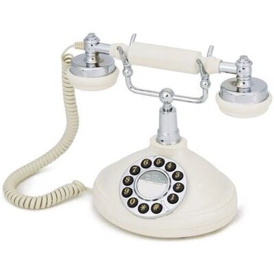Téléphone à boutons vintage GPO Opal - Crème - Style rétro classique - Publicité Téléphone à boutons vintage GPO Opal - Crème - Style rétro classique - Publicité