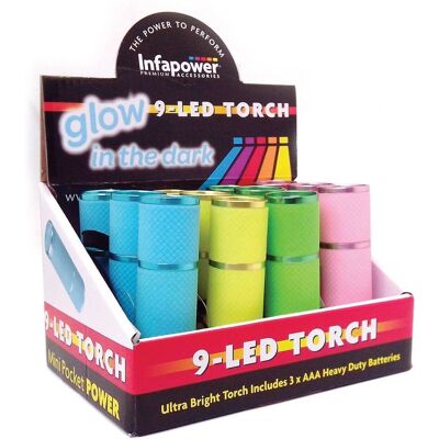 Infapower - F007 - 9 LED - Glow in the Dark - Torch Infapower - F007 - 9 LED - Glow in the Dark - Torch
