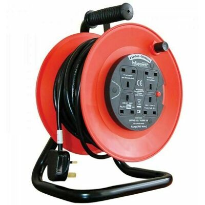 Infapower - Gang 4 Socket 25m Extension Cable Reel Infapower - Gang 4 Socket 25m Extension Cable Reel