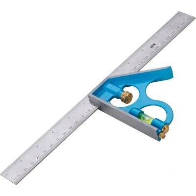 OX PRO Esquadro de combinação em aço inoxidável - 300mm OX PRO Esquadro de combinação em aço inoxidável - 300mm