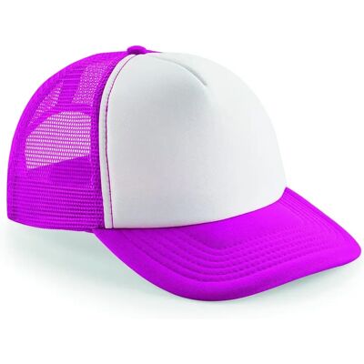 Beechfield Junior Vintage Snapback Trucker Cap - Fuchsia/White - Cap Beechfield Junior Vintage Snapback Trucker Cap - Fuchsia/White - Cap