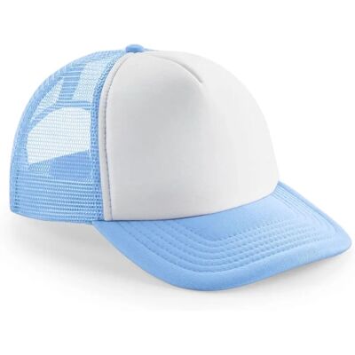 Beechfield Junior Vintage Snapback Cap - 5-Panel Himmel/Weiß Kinder Trucker-Mütze Beechfield Junior Vintage Snapback Cap - 5-Panel Himmel/Weiß Kinder Trucker-Mütze