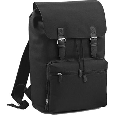 Sac à dos vintage Bagbase noir - 17 pouces, Matelassé, Bretelles réglables - Publicité Sac à dos vintage Bagbase noir - 17 pouces, Matelassé, Bretelles réglables - Publicité