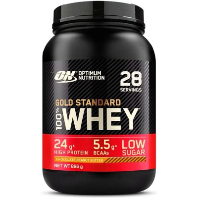 Optimum Nutrition 100% Whey Gold Standard (908g) - 908g Chocolat Beurre de Cacahuète - Publicité Optimum Nutrition 100% Whey Gold Standard (908g) - 908g Chocolat Beurre de Cacahuète - Publicité