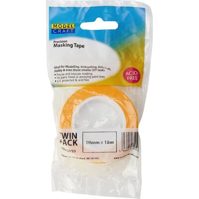 Modelcraft PMA2010 Precision Masking Tape - 10mm x 18m - Twin Pack Modelcraft PMA2010 Precision Masking Tape - 10mm x 18m - Twin Pack