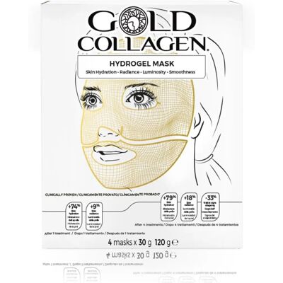 Maschera idrogel al collagene d'oro di Gold Collagen - Idratante, Luminosità, 4 pezzi Maschera idrogel al collagene d'oro di Gold Collagen - Idratante, Luminosità, 4 pezzi