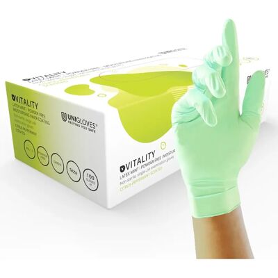 Unigloves Vitality Latex Mint Gloves - Medical gloves Unigloves Vitality Latex Mint Gloves - Medical gloves