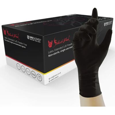 Unigloves - Select Black Long Cuff - 300 mm - Latex - Hansker Unigloves - Select Black Long Cuff - 300 mm - Latex - Hansker