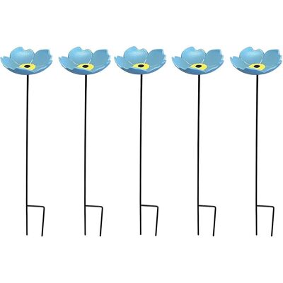 Unknown - Forget-Me-Not Flower Dish - Cast Iron - Set of 5 - Bird Feeders Unknown - Forget-Me-Not Flower Dish - Cast Iron - Set of 5 - Bird Feeders