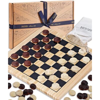 Jaques of London 12" Wooden Checkers Board Game - Draughts Set Jaques of London 12" Wooden Checkers Board Game - Draughts Set
