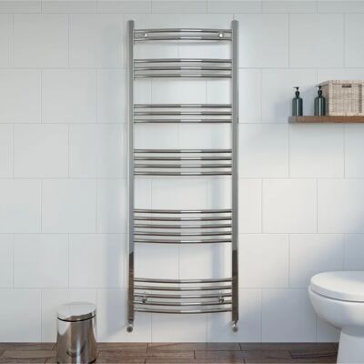Duratherm Modern Bathroom 1600 X 600mm Heated Towel Rail Radiator Curved Chrome - Heated Towel Rail Duratherm Modern Bathroom 1600 X 600mm Heated Towel Rail Radiator Curved Chrome - Heated Towel Rail