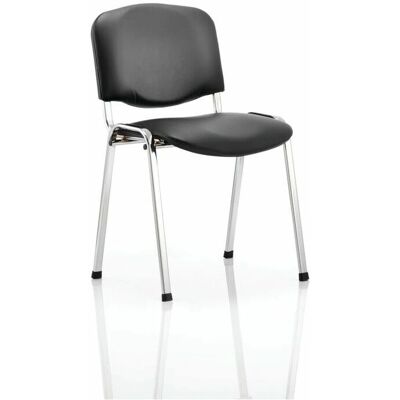 ISO Stacking Chair Black Vinyl Chrome Frame - Waiting Chair ISO Stacking Chair Black Vinyl Chrome Frame - Waiting Chair
