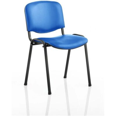 ISO Stacking Chair Blue Vinyl Black Frame - Stackable Chair ISO Stacking Chair Blue Vinyl Black Frame - Stackable Chair