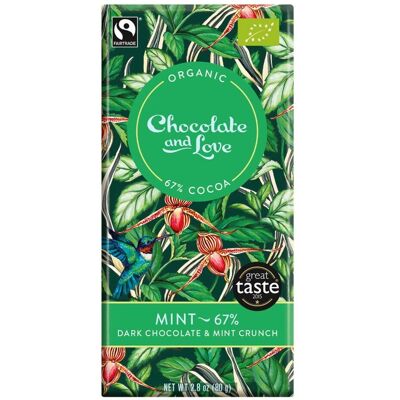 Chocolate and Love Organisk 67% Mørk Sjokolade Mint - Chocolate and Love Chocolate and Love Organisk 67% Mørk Sjokolade Mint - Chocolate and Love
