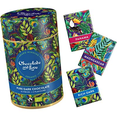 Chocolate and Love Metallboks med Mørk Sjokolade - 165g Chocolate and Love Metallboks med Mørk Sjokolade - 165g