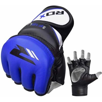 RDX Blue MMA Gloves - Impact-Resistant, Adjustable Wrist - MMA Equipment RDX Blue MMA Gloves - Impact-Resistant, Adjustable Wrist - MMA Equipment