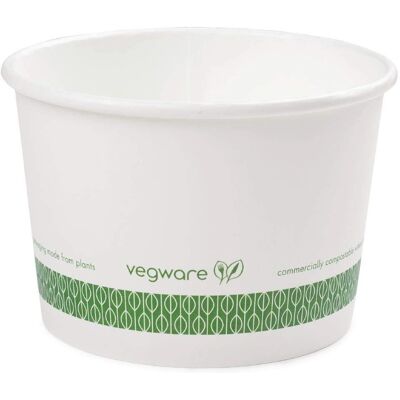 Vegware 16oz Soup Container - White - Soup or Ice Cream - Eco-friendly Vegware 16oz Soup Container - White - Soup or Ice Cream - Eco-friendly