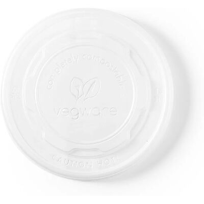 Vegware 115-Series Soup Lid - No-hole, Pack of 50/500 Vegware 115-Series Soup Lid - No-hole, Pack of 50/500