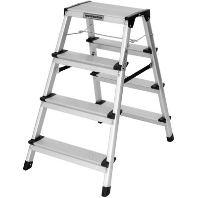 Tough Master Aluminium 4 Step Ladder - Heavy Duty & Foldable Tough Master Aluminium 4 Step Ladder - Heavy Duty & Foldable