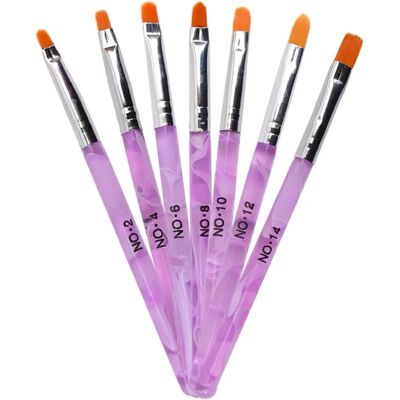 TRIXES Conjunto de 7 Pincéis para Unhas em Gel UV Acrílico - Tipo de Unha TRIXES Conjunto de 7 Pincéis para Unhas em Gel UV Acrílico - Tipo de Unha
