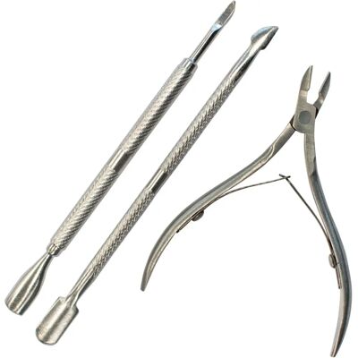 Kit de cuidados com unhas de aço inoxidável Trixes - 3 peças Kit de cuidados com unhas de aço inoxidável Trixes - 3 peças