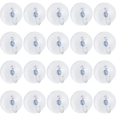 TRIXES 20 Ventosas de Plástico Transparente com Ganchos Decoração de Janela Armário Sucker - Ganchos, Transparente, 50mm, Natal TRIXES 20 Ventosas de Plástico Transparente com Ganchos Decoração de Janela Armário Sucker - Ganchos, Transparente, 50mm, Natal