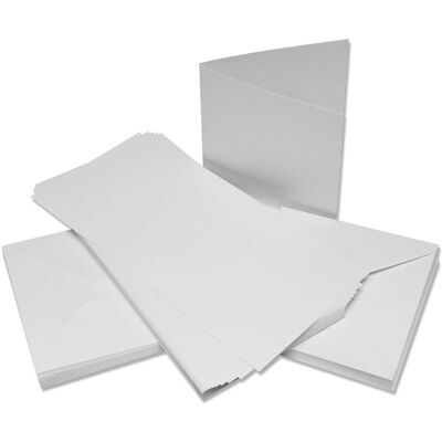 Craft UK Premium Samling Kort & Kuvert - 6x6 tum vit linnetyg Craft UK Premium Samling Kort & Kuvert - 6x6 tum vit linnetyg