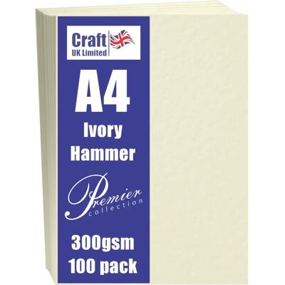 Craft UK Limited Hammered Ivory Paper - A4 100 Sheets Craft UK Limited Hammered Ivory Paper - A4 100 Sheets