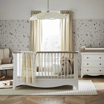 CuddleCo Clara 2 Piece Furniture Set - White & Ash Nursery CuddleCo Clara 2 Piece Furniture Set - White & Ash Nursery