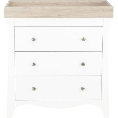 CuddleCo Clara 3 Drawer Dresser & Changer - White & Ash CuddleCo Clara 3 Drawer Dresser & Changer - White & Ash