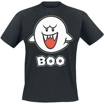 Nintendo Super Mario Bros. Boo Karakter Svart T-skjorte Stor Nintendo Super Mario Bros. Boo Karakter Svart T-skjorte Stor