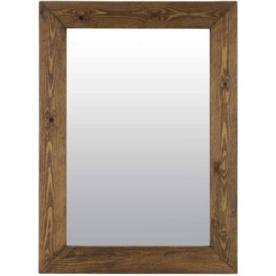 Mirroroutlet Large Rustic Dark Wooden Framed Wall Mirror - 37x30" Mirroroutlet Large Rustic Dark Wooden Framed Wall Mirror - 37x30"