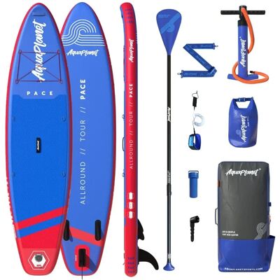 Aquaplanet Pace 10'6 Inflatable Paddle Board - Red/Blue Aquaplanet Pace 10'6 Inflatable Paddle Board - Red/Blue