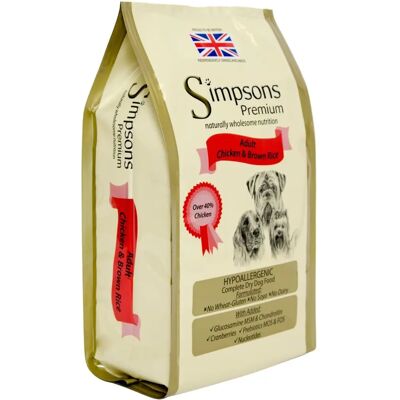 Simpsons Premium 12kg Adult Chicken Brown Rice Dog Food Simpsons Premium 12kg Adult Chicken Brown Rice Dog Food