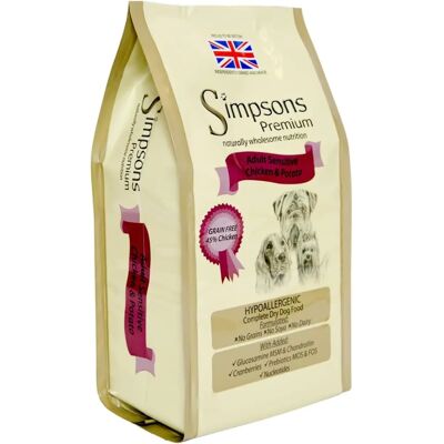 Simpsons Premium Dry Dog Food 2 x 12kg - Sensitive Adult Chicken & Potato Simpsons Premium Dry Dog Food 2 x 12kg - Sensitive Adult Chicken & Potato