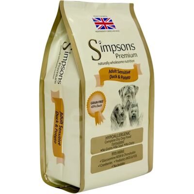 Comida para perros Simpsons Premium Pato y Patata - Adulto Sensible - 12kg Comida para perros Simpsons Premium Pato y Patata - Adulto Sensible - 12kg