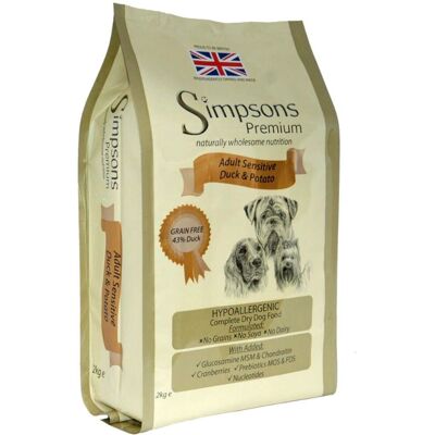 Cibo per cani Simpsons Premium Anatra e Patate - Sensibile e Naturale Cibo per cani Simpsons Premium Anatra e Patate - Sensibile e Naturale