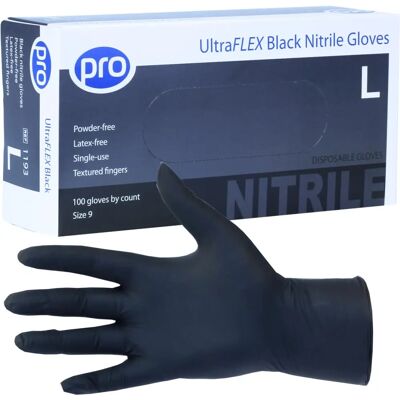 Agenda Salon Concepts PRO UltraFLEX Large Black Nitrile Gloves - Nitrile Gloves Agenda Salon Concepts PRO UltraFLEX Large Black Nitrile Gloves - Nitrile Gloves