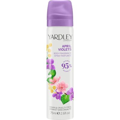 Yardley London April Violets Body Spray - Floral, Long-lasting, 75ml Yardley London April Violets Body Spray - Floral, Long-lasting, 75ml