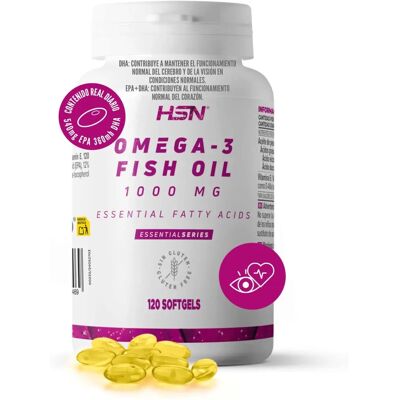 HSN Ômega-3 Óleo de Peixe 1000mg - Vitamina E Natural - 120 Softgels HSN Ômega-3 Óleo de Peixe 1000mg - Vitamina E Natural - 120 Softgels