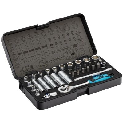 Ox Tools Ox Trade 1/4"Drive Socket Set - 35 Piece Set Ox Tools Ox Trade 1/4"Drive Socket Set - 35 Piece Set
