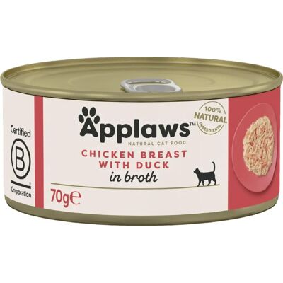 Applaws Piept de pui cu rață hrană umedă pentru pisici - 24 x 70 g Applaws Piept de pui cu rață hrană umedă pentru pisici - 24 x 70 g