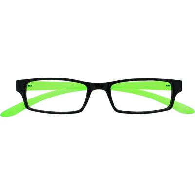 Lunettes de Lecture UV Opulize Noire/Verte - Coupe Longue Lunettes de Lecture UV Opulize Noire/Verte - Coupe Longue