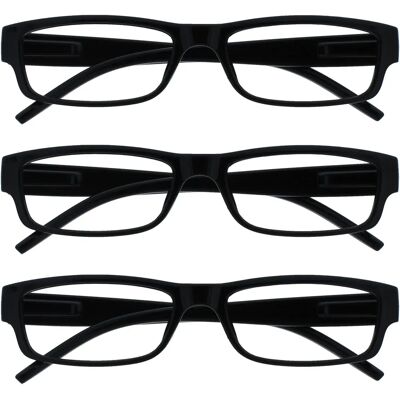 Lunettes de lecture unisex Opulize légères - Pack de 3 - Style designer Lunettes de lecture unisex Opulize légères - Pack de 3 - Style designer