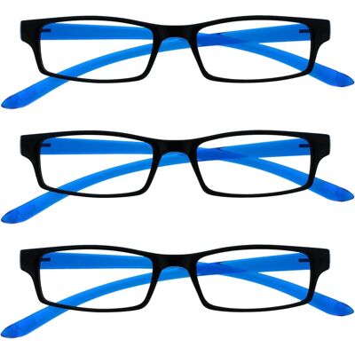 Opulize UV Reader Černá svítící modrými Neck Specs brýle na čtení 3dílné balení - Reading Glasses Opulize UV Reader Černá svítící modrými Neck Specs brýle na čtení 3dílné balení - Reading Glasses