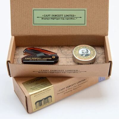 Set regalo barba Captain Fawcett - Cera baffi & Pettine Set regalo barba Captain Fawcett - Cera baffi & Pettine
