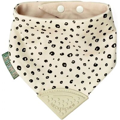 Cheeky Chompers Leopard Spot Baby Teething Bib - Comforter & Teether Cheeky Chompers Leopard Spot Baby Teething Bib - Comforter & Teether
